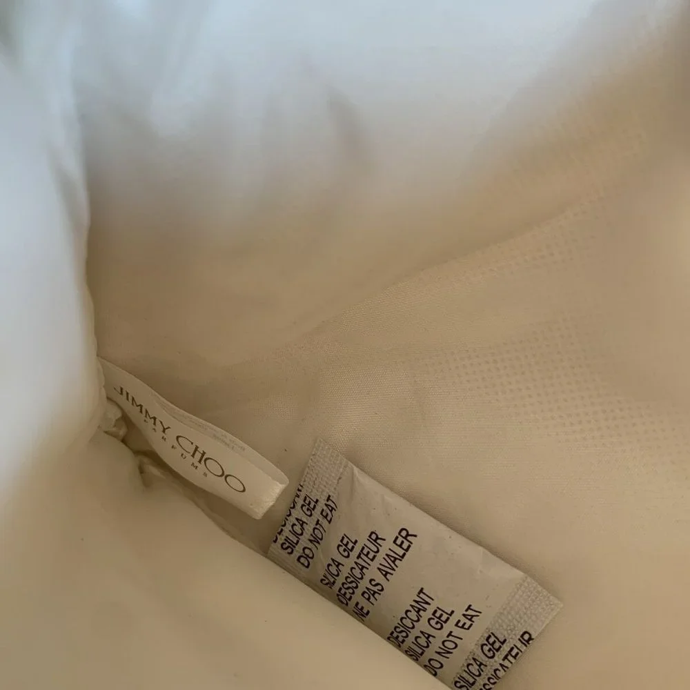 Jimmy Choo Parfums White & Gold Makeup Pouch, Cosmetic Travel Bag / Purse Clutch